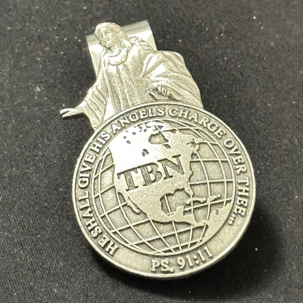 Vintage TBN Guardian Angel Car Visor Clip Psalm 91:11 Jesus Travel Blessing Gift